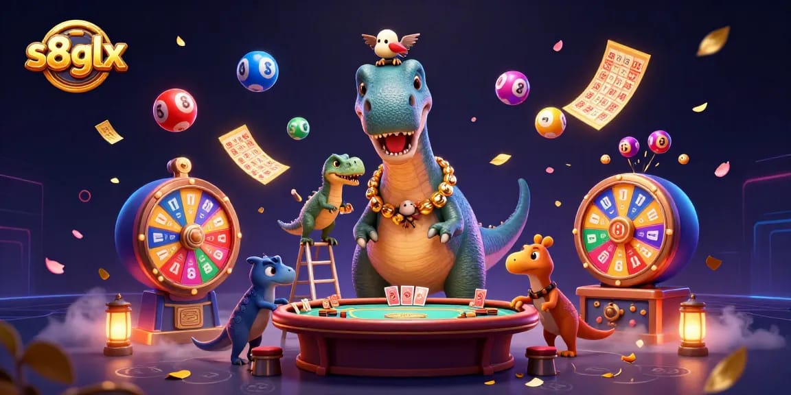 Experience thrilling gaming with S8GLX's vibrant 3D casino scene featuring unique characters and dynamic elements.