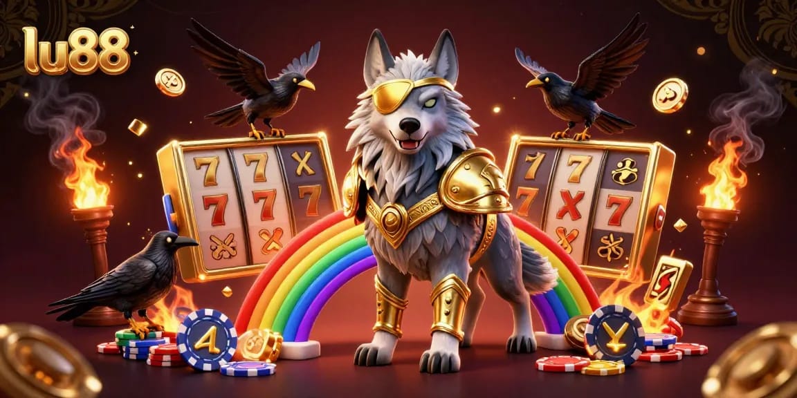 Engage with lu88's exciting slots and jackpot opportunities in this vibrant 3D illustration.