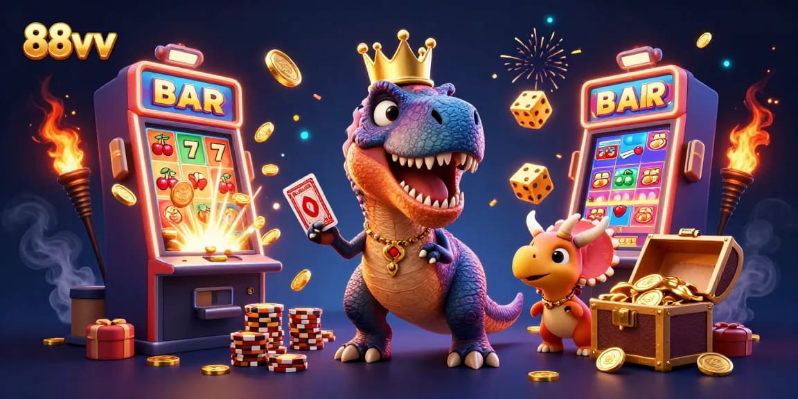 Experience thrilling gameplay at 88vv with vibrant characters winning jackpots and casino games.
