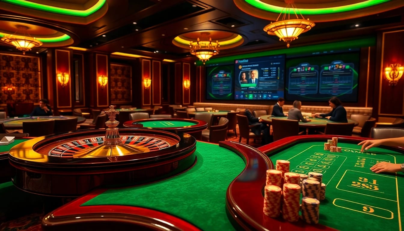 Engaging players placing bets at DEBET trang chủ casino tables with high stakes excitement.
