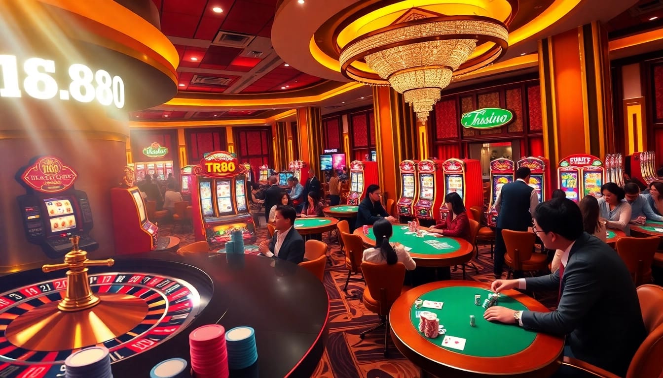 Experience the thrill of tr88 with vibrant casino games and exciting poker chips in action.