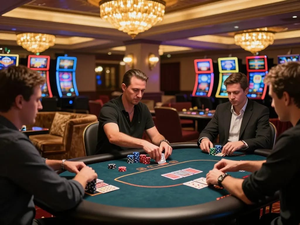 Experience the thrill of poker action at https://top88pq.com/ with players deep in strategy and bets.