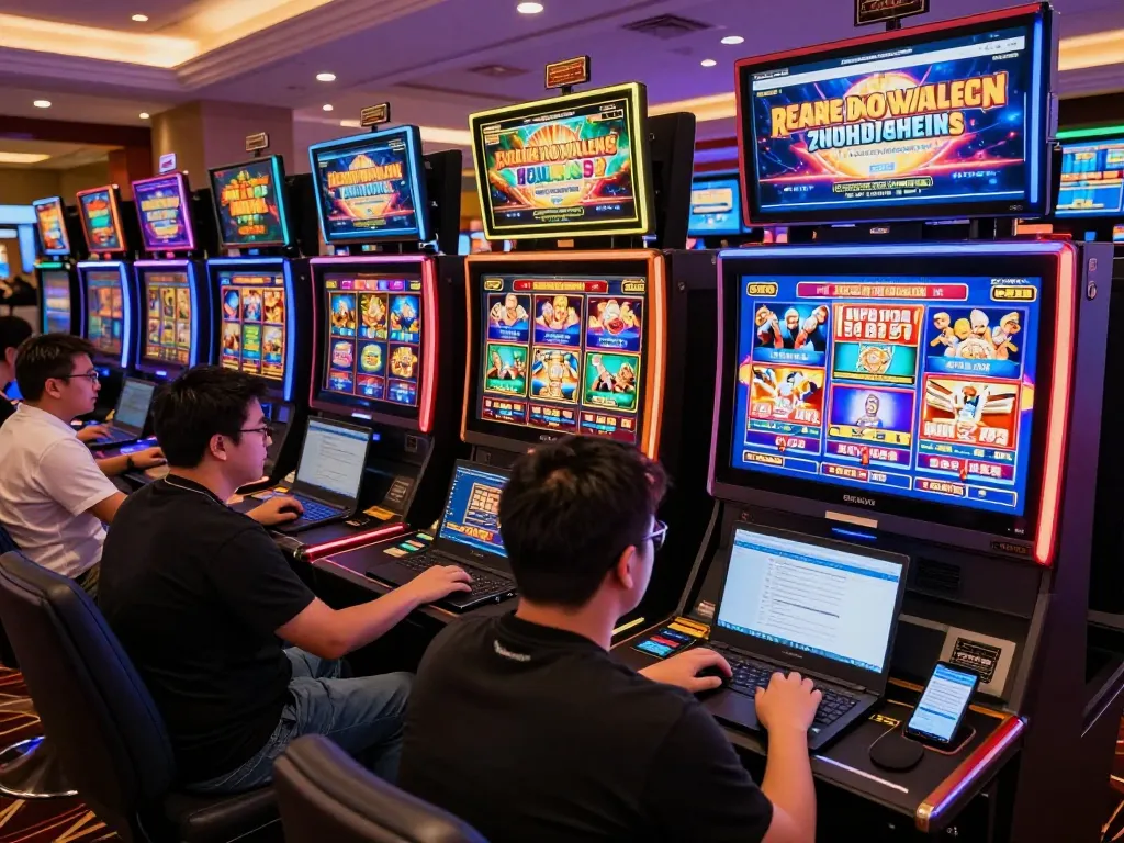 Link vào MM88 showcasing an engaging online casino gaming experience with vibrant slots and real-time support.