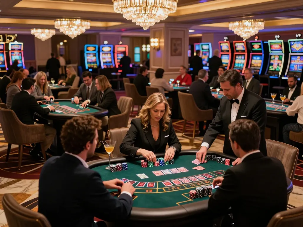 Players enjoying various games at CO88 casino with vibrant atmosphere and elegant design