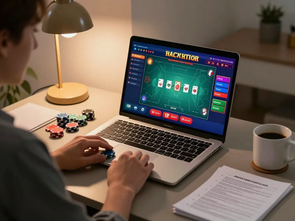 Player engaged in an exciting baccarat game on Jun88 with strategic notes nearby