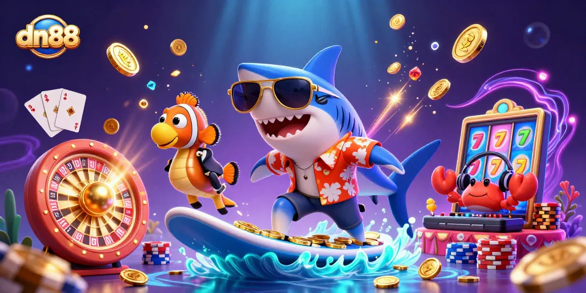 Join dn88 for a thrilling online casino experience featuring vibrant gaming elements and engaging characters.