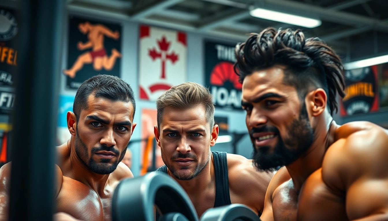 Engaged athletes training with Canadian anabolics for enhanced performance.