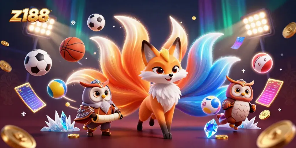 Engage with the colorful z188 online gaming experience featuring dynamic characters and sports elements.