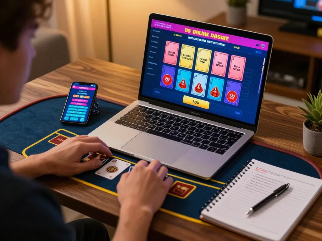 Engaging in online gaming with LV88, featuring a vibrant live casino setup, strategic options, and a cozy atmosphere.
