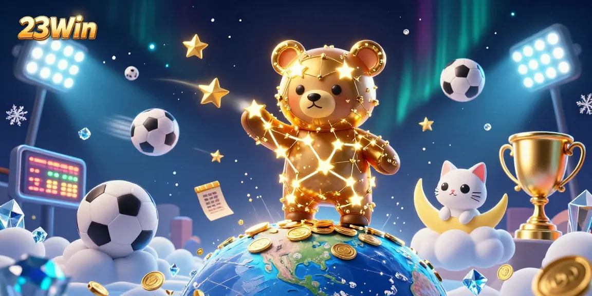 Explore winning opportunities with 23Win in an exciting gambling scene filled with sports elements.