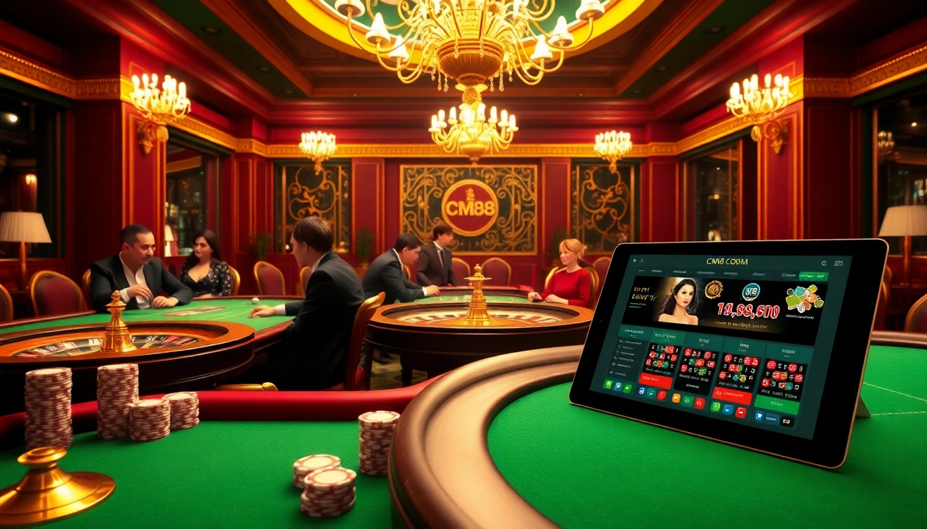 Players enjoying a thrilling casino experience at cm88 com with vibrant tables and exciting games.