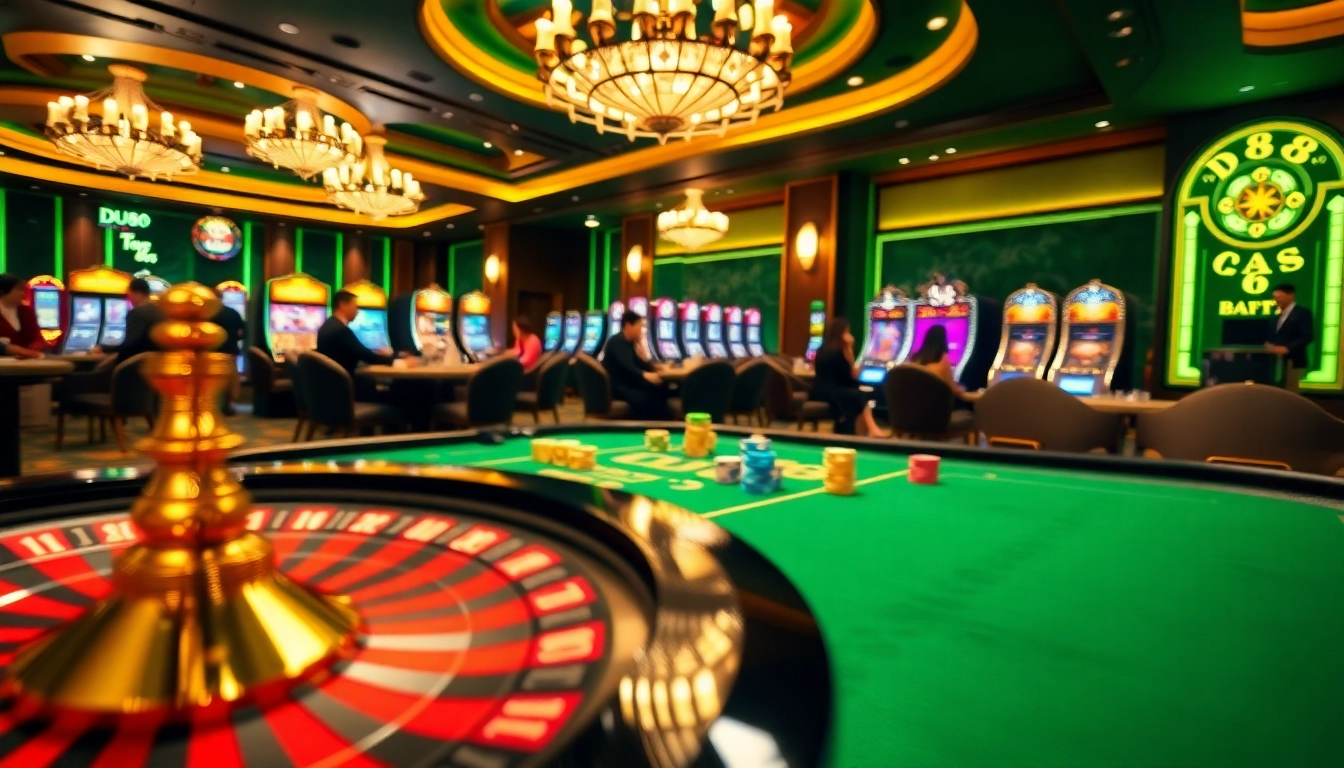 Experience thrilling moments at Du88 with vibrant casino tables and high-stakes action.