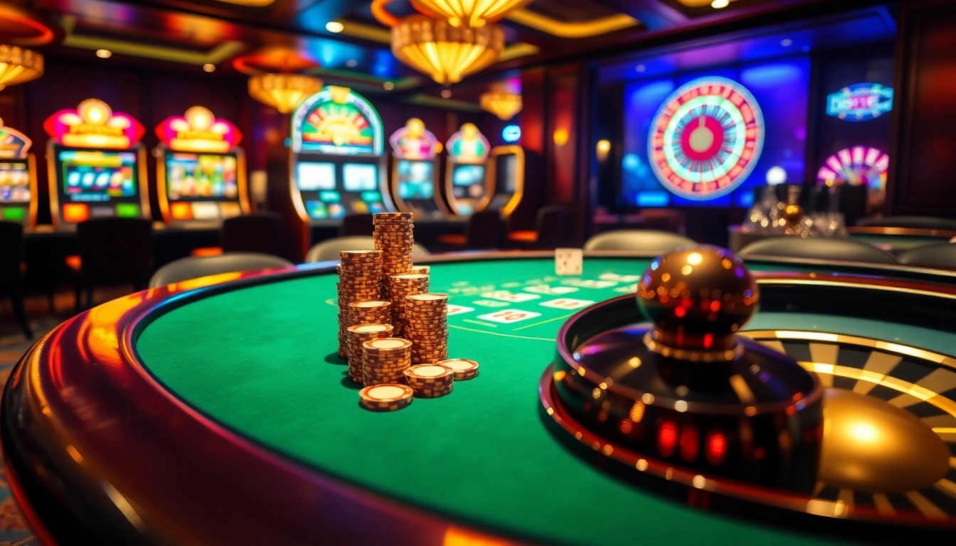 Players strategize at a poker table in a luxurious casino atmosphere, featuring elements from https://www.jl111.life/.