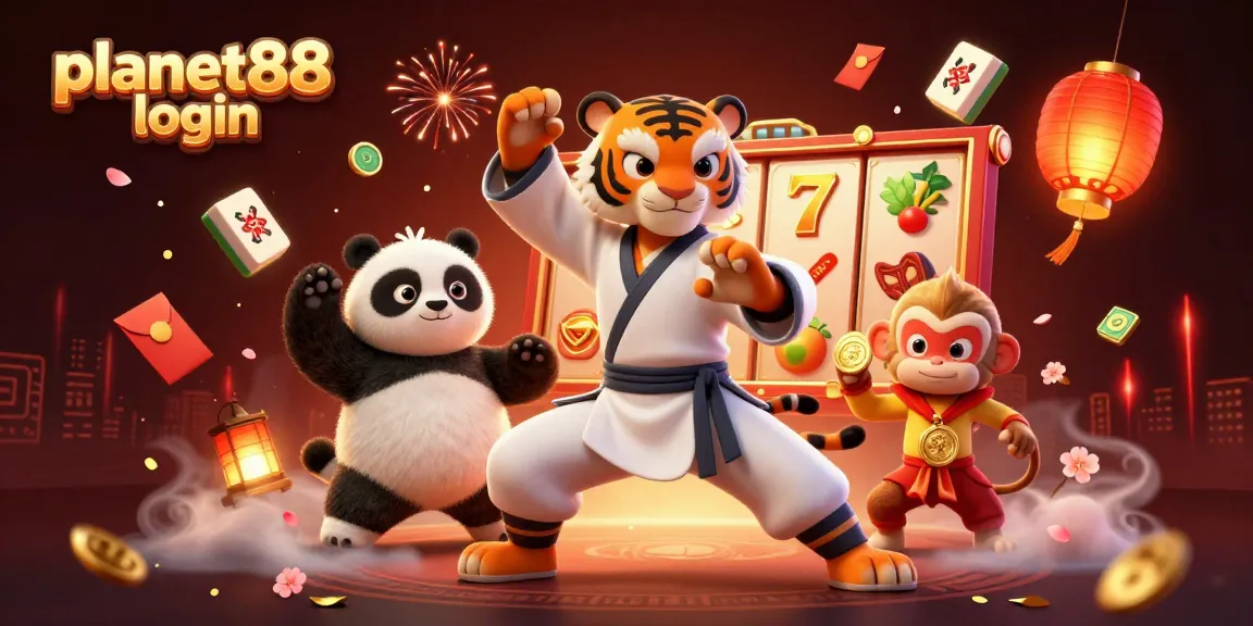 Experience the excitement of planet88 login with vibrant slot reels and dynamic casino elements.