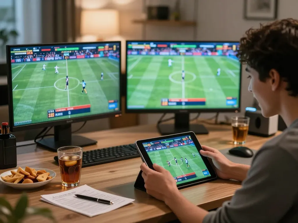 Bet on live sports events at home with vaobet, showcasing excitement and strategic betting.