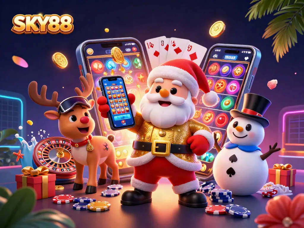Experience exciting gaming at SKY88 with colorful slots and immersive casino elements.