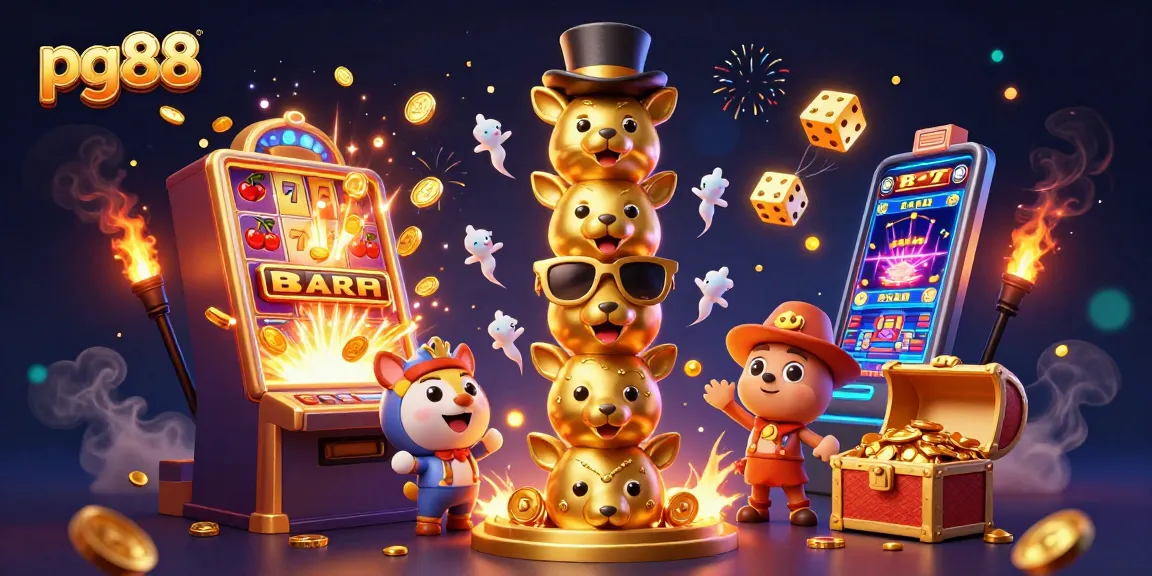 Experience the excitement of pg88 with vibrant casino elements and golden totem illustrations.