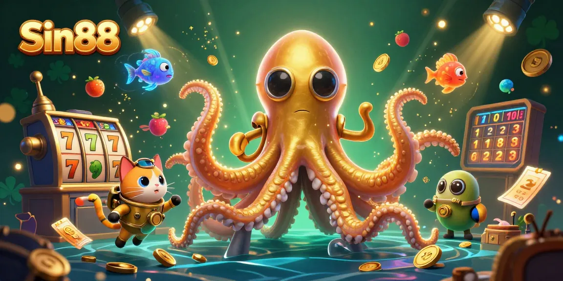 Spin and win big at Sin88 with a vibrant casino-themed underwater scene.