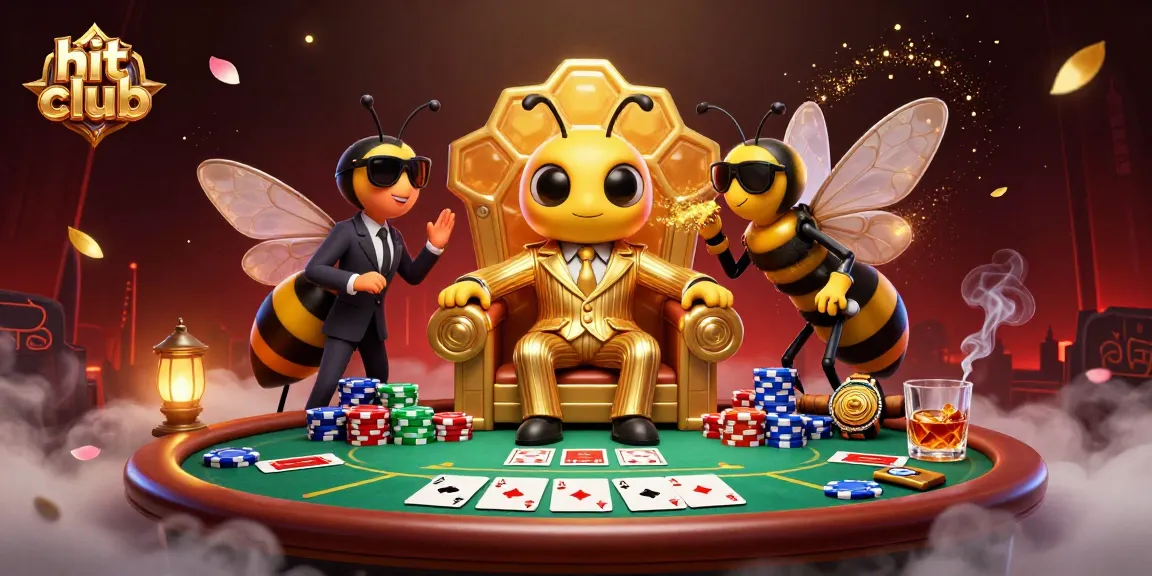 Engage in thrilling gameplay at hit club with a vibrant 3D representation of a casino scene featuring poker action.