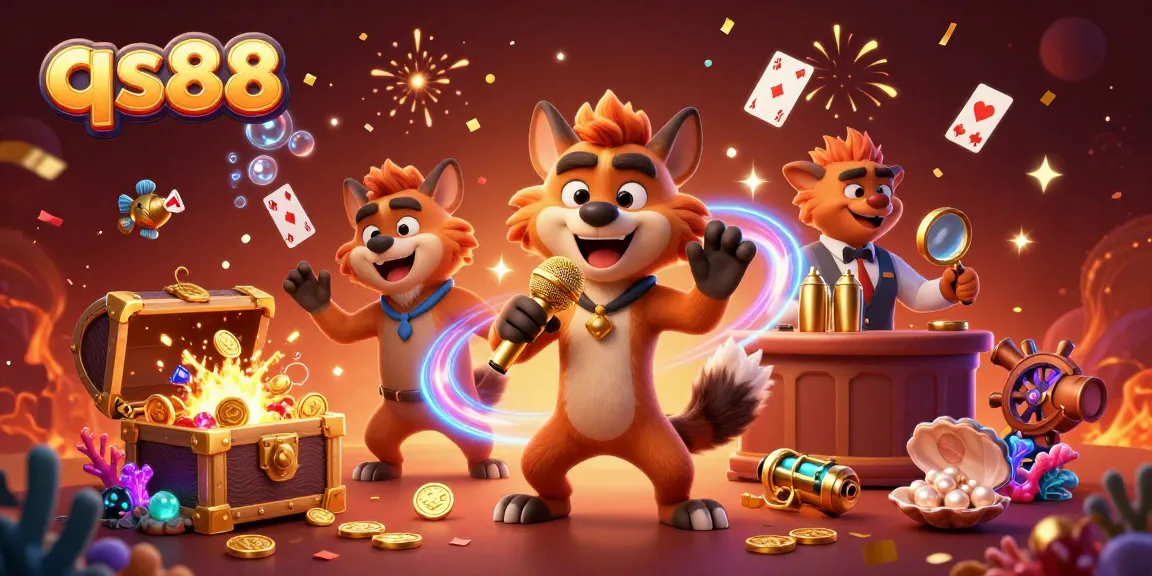 Experience excitement at qs88 with hyenas in a comedy casino scene, delivering laughs amidst gold coins and gems.