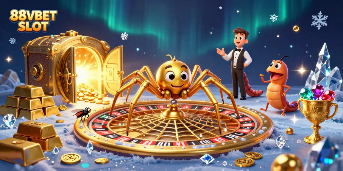 Spin and win at the 88VBET SLOT with a thrilling illustration of golden spider-themed slots.