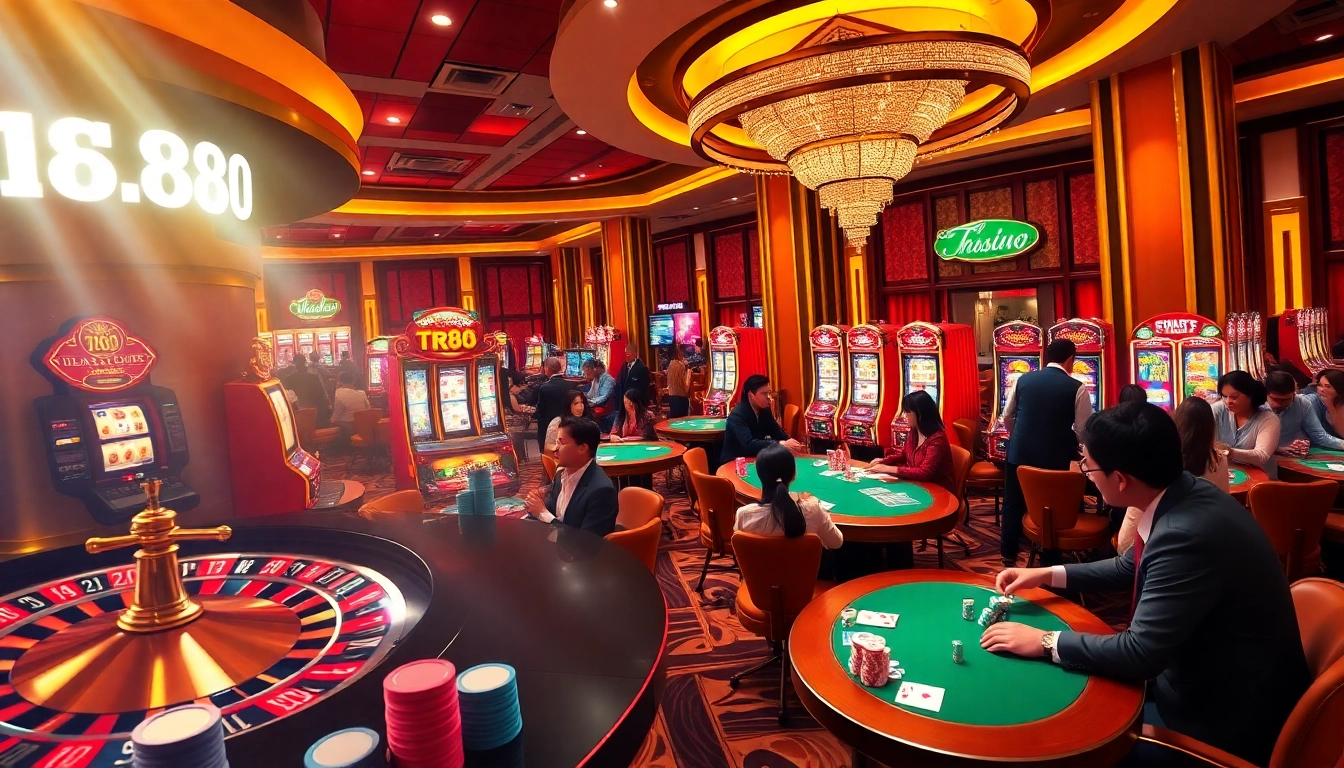 Experience the thrill of tr88 with vibrant casino games and exciting poker chips in action.