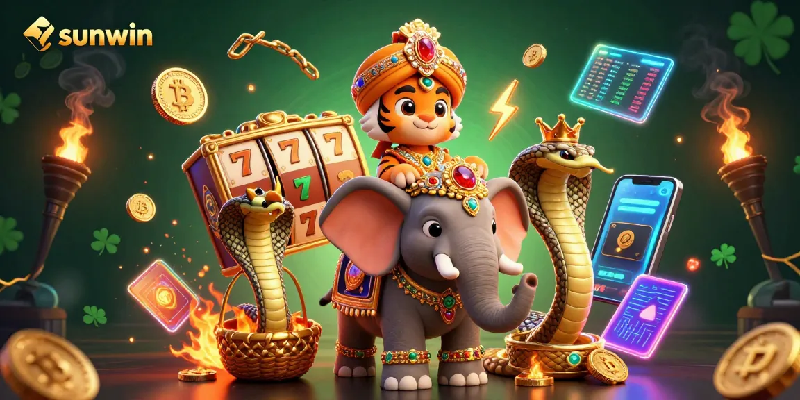 spin to win big with sunwin in a vibrant casino scene with rich graphics and exciting elements