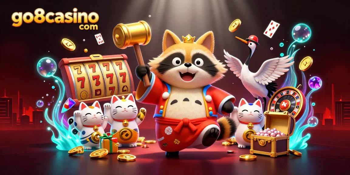 Join the excitement at go8casino com with vibrant casino-themed characters and dynamic gaming elements.