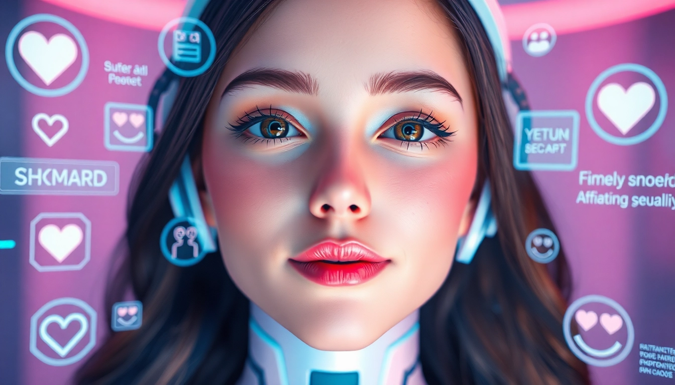 Experience the engaging world of girlfriend AI with a friendly digital companion, glowing in pastel tones.