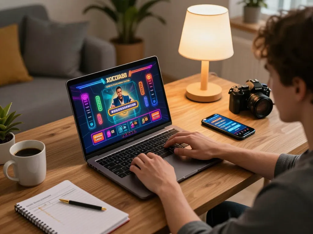 Engaging in exciting gameplay on XOCDIA88 online casino from a cozy home setup.