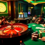 Experience the excitement of high-stakes gaming at https://jun88sr.com/ with a vibrant casino scene featuring roulette and poker.