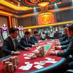 Engaging casino scene showcasing เว็บตรง soibet with vibrant tables, poker chips, and elite gambling atmosphere.