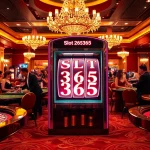 Experience the thrill of slot 365 as players engage with vibrant casino games and slot machines.