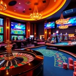 Players enjoying an exciting casino atmosphere with hz88 themed chips and a roulette wheel.