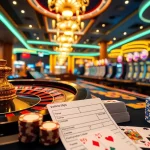 Experience the excitement of XX88 with vibrant casino tables, roulette wheels, and poker chips.