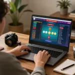 Engaging in online casino gaming at home, focusing on strategy and site Australia.