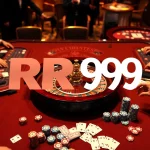 Gambling excitement at RR99 casino with roulette, chips, and players engaged.