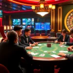 Experience thrilling poker gameplay at Luong Son's luxurious casino setting with poker chips and cards.