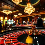 Engaging players at AF88 enjoy a thrilling roulette game with luxurious decor and vibrant atmosphere.