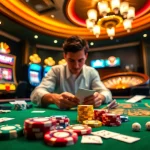 Experience thrilling gambling action at https://bj881.it.com/ with dynamic cards, chips, and a roulette wheel.