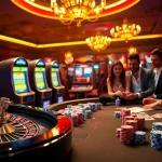 Players engaging in exciting gambling activities at https://f168.vision/, showcasing a luxurious casino ambiance.