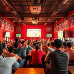 Excited fans at Luong Son sports venue enjoying live football, showcasing community spirit.