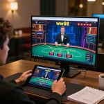 Engaging with ww88 online casino using a tablet for a live dealer blackjack game