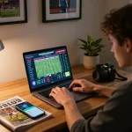 Engaging sports betting moment with one88 app displayed on a smartphone, focusing on strategic odds.
