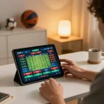 Max88 betting action on a tablet during a thrilling sports event, showing live odds and user engagement.