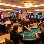 Experience engaging gameplay at Co88 with players at various tables in a luxury casino.