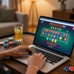 Engaging scene of online casino gaming at trang chủ xx88 with colorful roulette wheel and chips.