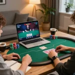 Rik88 online poker game in action, showcasing strategy and excitement in a cozy environment.