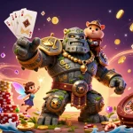 Engage in thrilling gameplay with 8kbet8, featuring dynamic casino elements like roulette wheels and poker stacks.
