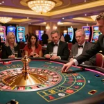 cm88 players engaging at a roulette table in a vibrant casino atmosphere